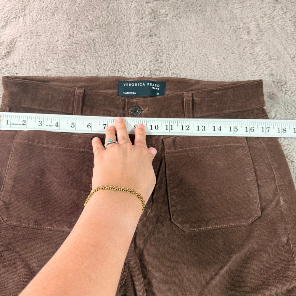 Veronica Beard Jeans Corduroy Sheridan High Rise Flare Bell Bottom Boho Retro 31 - Picture 10 of 16